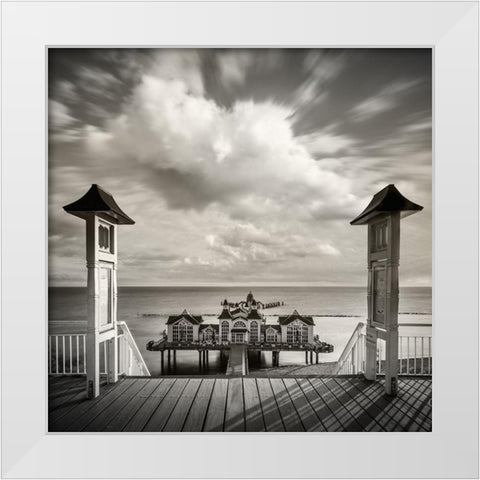 [Good Morning Sellin] White Modern Wood Framed Art Print by Benz, Mario