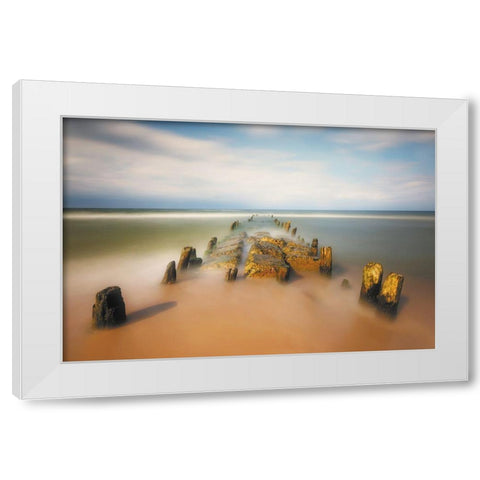 Sea Road White Modern Wood Framed Art Print by Krol, Piotr