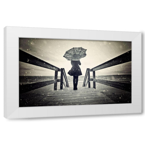 Awaiting White Modern Wood Framed Art Print by Rozenzvig, Carmit