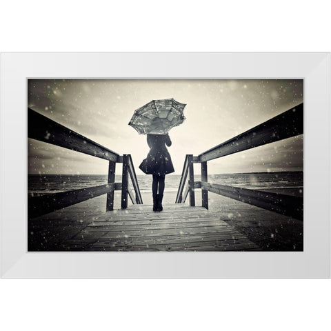 Awaiting White Modern Wood Framed Art Print by Rozenzvig, Carmit