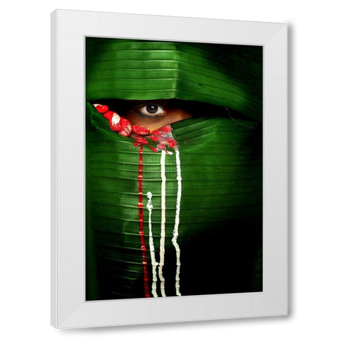Mysterious Eye White Modern Wood Framed Art Print by Zen, Adithya