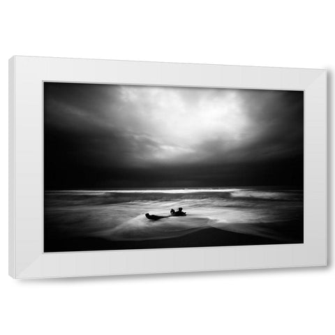 Naufrago White Modern Wood Framed Art Print by Della Latta, Massimo