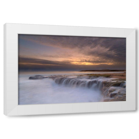 Waterfall White Modern Wood Framed Art Print by L, Yan