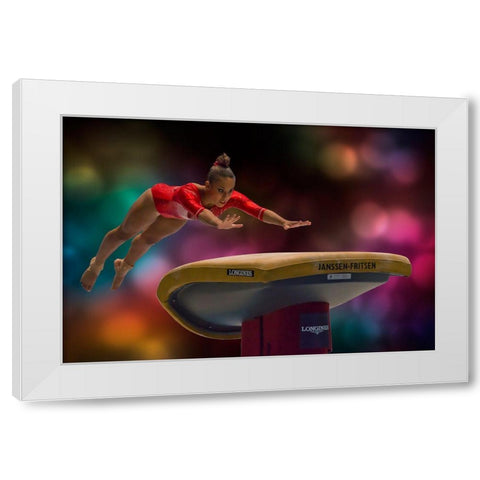 Concentration White Modern Wood Framed Art Print by Coen, Tejo