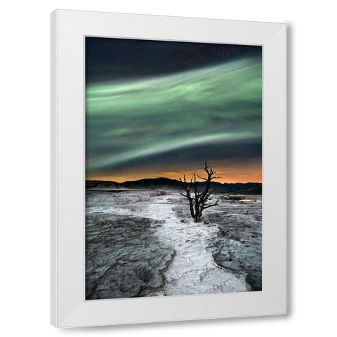 Magic Aurora White Modern Wood Framed Art Print by Luca, Liloni