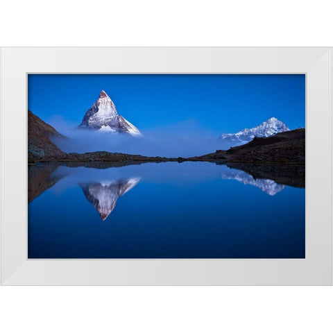 Night Mirror White Modern Wood Framed Art Print by Zsolt Andras, Szabo