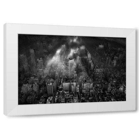 New York City White Modern Wood Framed Art Print by Londal, Leif