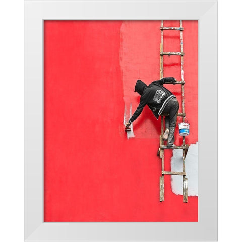 Painting In Progress White Modern Wood Framed Art Print by Kisworo, Sebastian