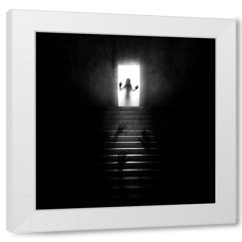 Coma White Modern Wood Framed Art Print by Del Grosso, Sebastien
