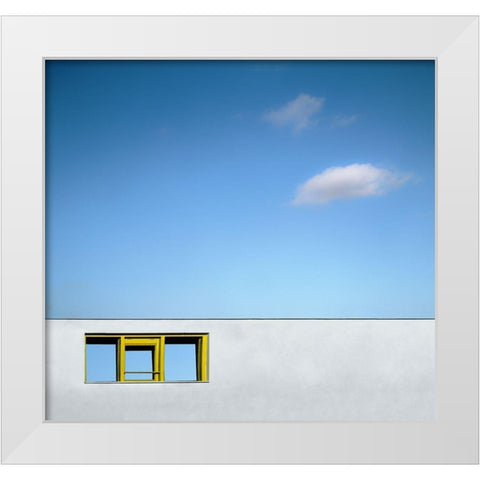 Yellow Window White Modern Wood Framed Art Print by Claes, Gilbert