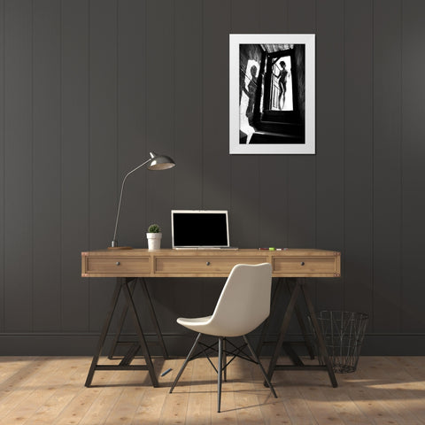 Her Other Self White Modern Wood Framed Art Print by Mest, Olga