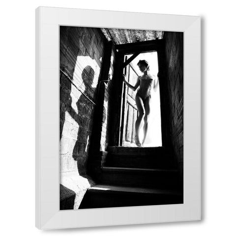 Her Other Self White Modern Wood Framed Art Print by Mest, Olga