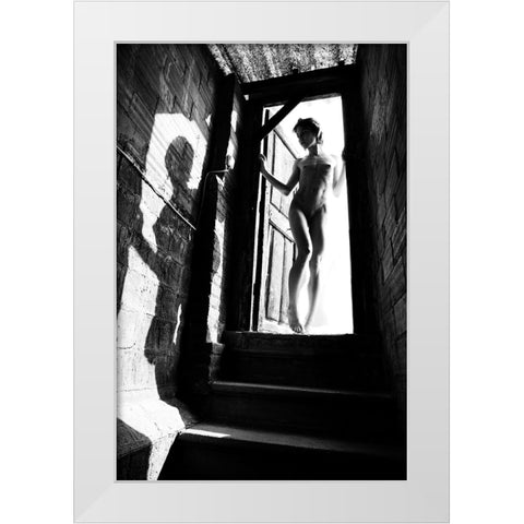 Her Other Self White Modern Wood Framed Art Print by Mest, Olga