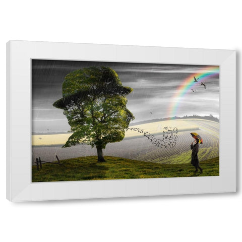Point Of View White Modern Wood Framed Art Print by Kiciak, Christophe