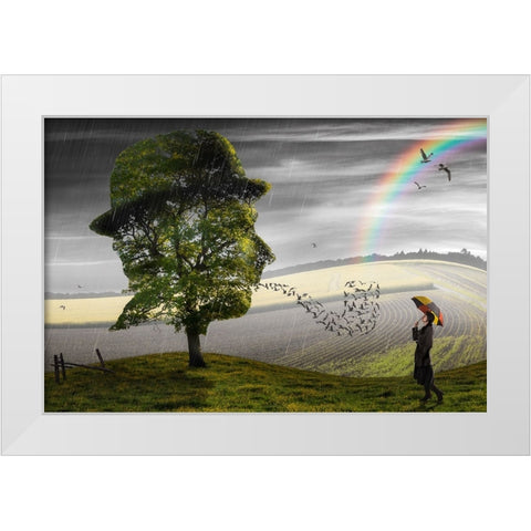 Point Of View White Modern Wood Framed Art Print by Kiciak, Christophe