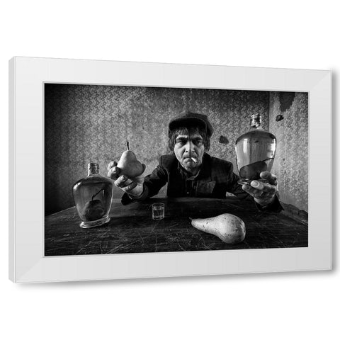 Eat Or Drink? White Modern Wood Framed Art Print by Grobenski, Mario