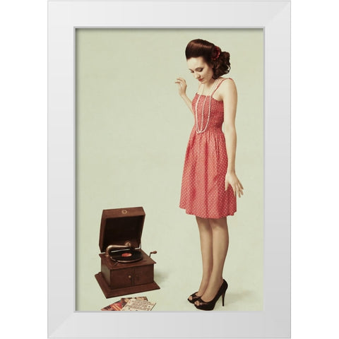 Pin Up Girl Iii White Modern Wood Framed Art Print by Peeters, Bart
