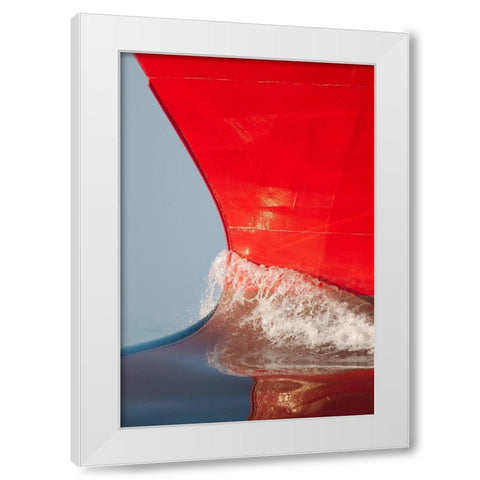 The Bow Of Skandi Rona White Modern Wood Framed Art Print by Skogvik, Bjarne