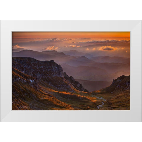 Vantage Point White Modern Wood Framed Art Print by Zsolt Andras, Szabo