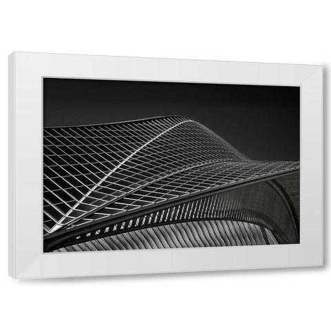 Stationlines White Modern Wood Framed Art Print by Van Maastricht, Henk