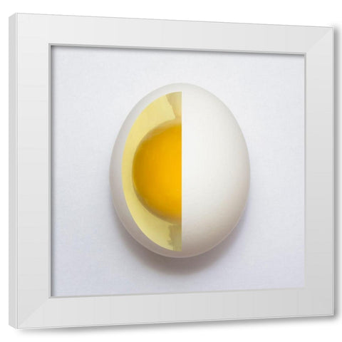 Inner Egg White Modern Wood Framed Art Print by Alves, Adelino