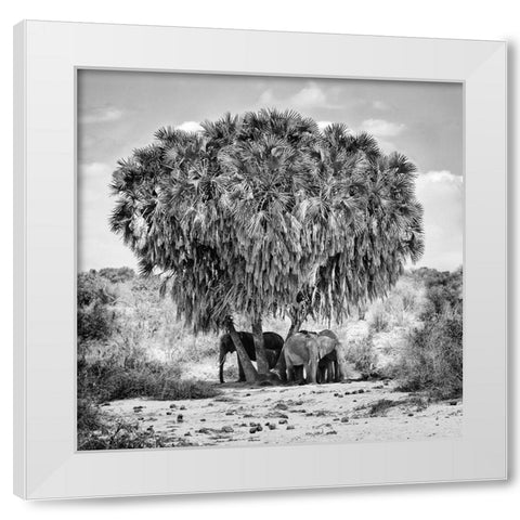 Noon Meeting White Modern Wood Framed Art Print by Rebro, Marcel