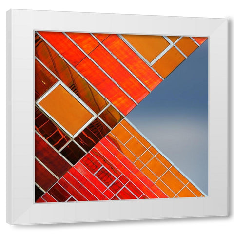 Cross Lines 2 White Modern Wood Framed Art Print by Jonkman, Gerard