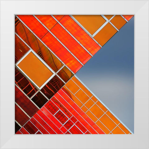 Cross Lines 2 White Modern Wood Framed Art Print by Jonkman, Gerard
