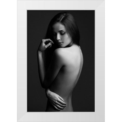 Sensual Beauty White Modern Wood Framed Art Print by Krystynek MQEP, Martin