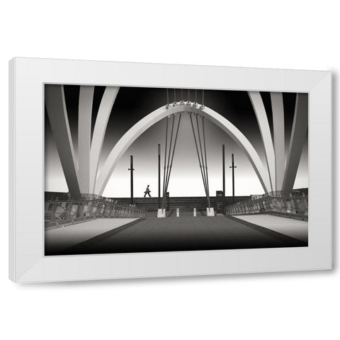 Seafarers Bridge White Modern Wood Framed Art Print by Donoghue, Adrian