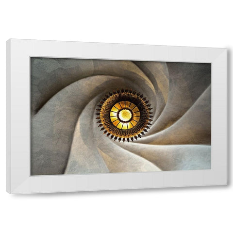 Torsional White Modern Wood Framed Art Print by Koga, Hiroaki