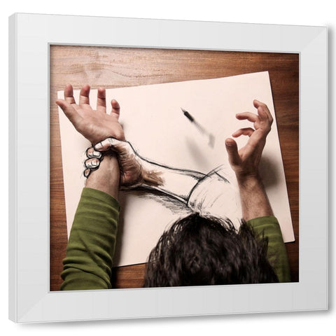 Dacsir DExistence 1-5 White Modern Wood Framed Art Print by Del Grosso, Sebastien