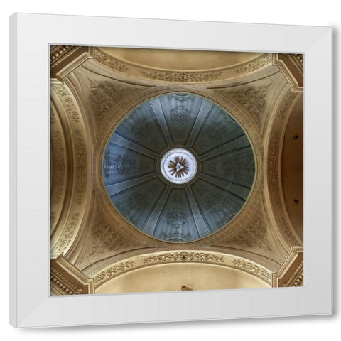 Radiating Star White Modern Wood Framed Art Print by Van Den, Jef