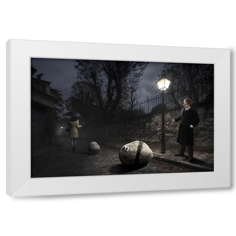 Rocks Have Feelings Too White Modern Wood Framed Art Print by Kiciak, Christophe