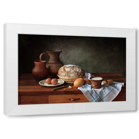 Untitled White Modern Wood Framed Art Print by Skorokhod, Tatyana