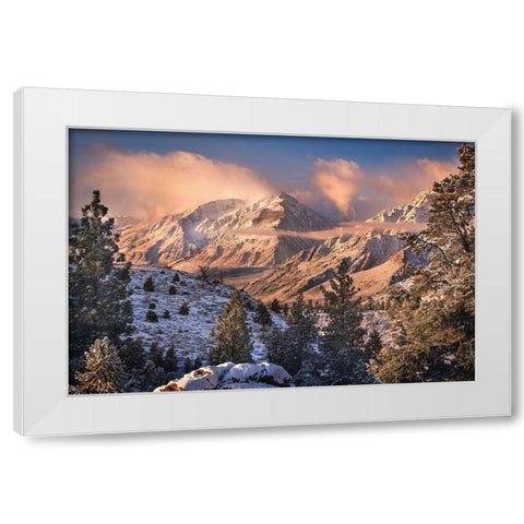 Mountain Light White Modern Wood Framed Art Print by Moore, Chris