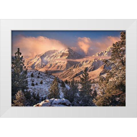 Mountain Light White Modern Wood Framed Art Print by Moore, Chris
