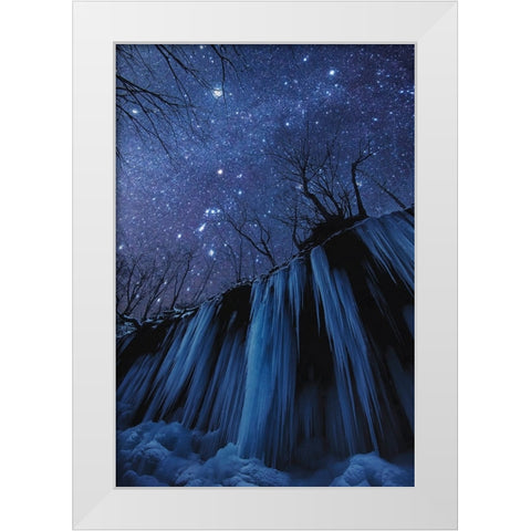 Freezing Cold Night White Modern Wood Framed Art Print by Takanobu, Kano