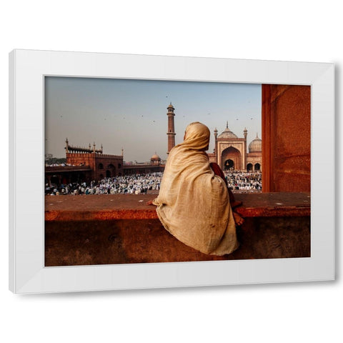 Teleportation White Modern Wood Framed Art Print by Dubey, Prateek