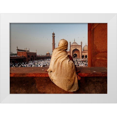 Teleportation White Modern Wood Framed Art Print by Dubey, Prateek