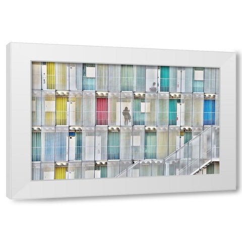 Housemate White Modern Wood Framed Art Print by Ikeda, Keisuke