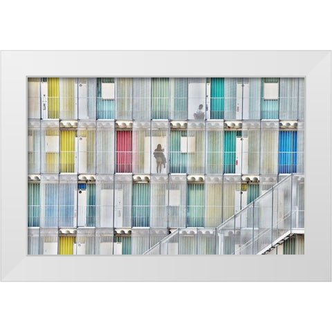 Housemate White Modern Wood Framed Art Print by Ikeda, Keisuke