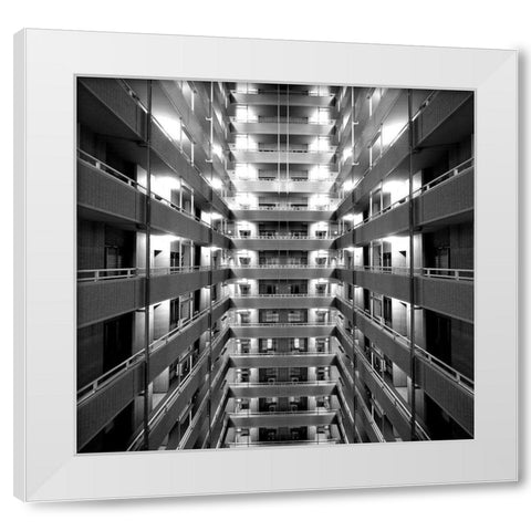 Corridor White Modern Wood Framed Art Print by Tajima, Koji
