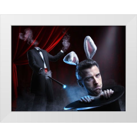 Very Bad Trick White Modern Wood Framed Art Print by Kiciak, Christophe