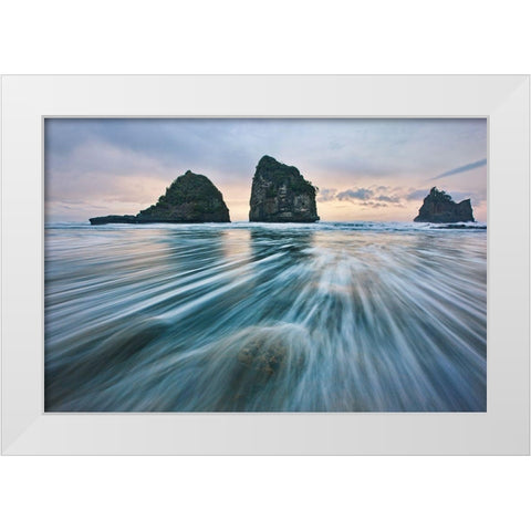 Wild West Coast White Modern Wood Framed Art Print by Zhang, Yan