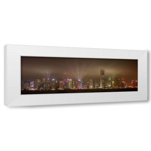 Hong Kong Island White Modern Wood Framed Art Print by Murphy, Daniel