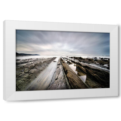 To Infinity White Modern Wood Framed Art Print by Osuna, Fran