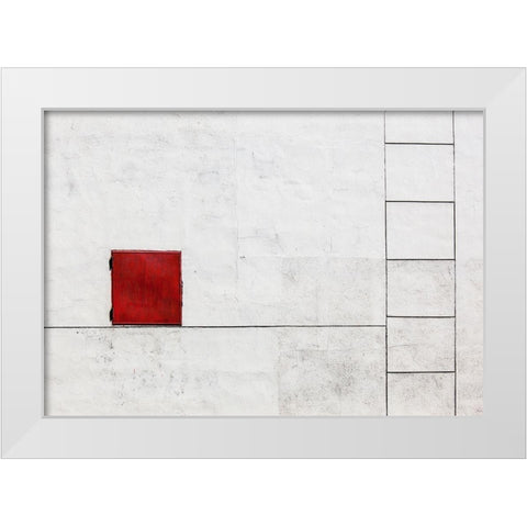 Suprematism Is All Around White Modern Wood Framed Art Print by Voeykova, Ksenia