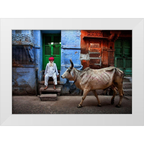 India White Modern Wood Framed Art Print by Almutaghawi, Fadhel