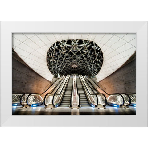 Below The Concrete Surface White Modern Wood Framed Art Print by Oleksinski, Jacek